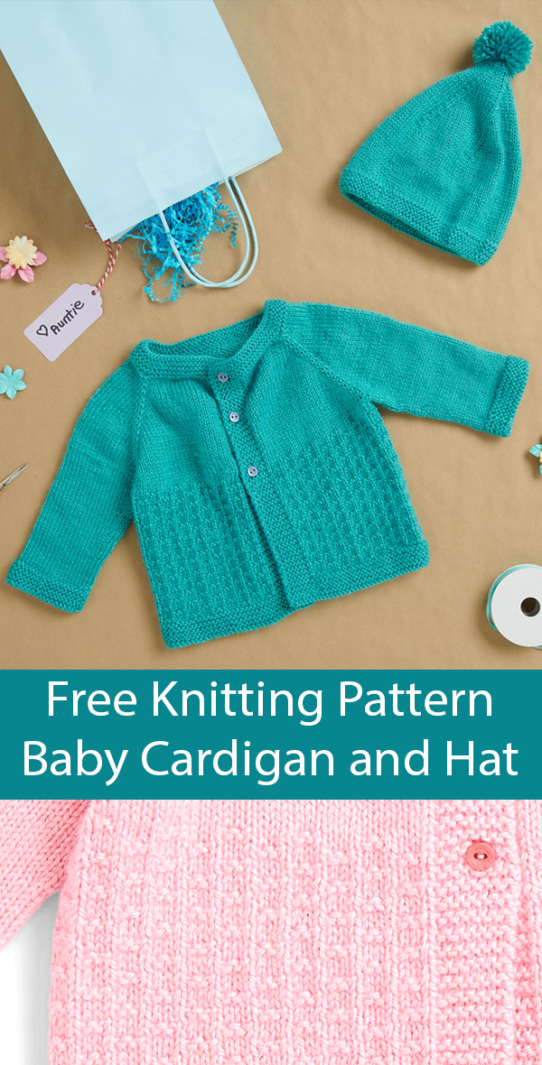 Free Baby Cardigan and Hat Knitting Pattern
