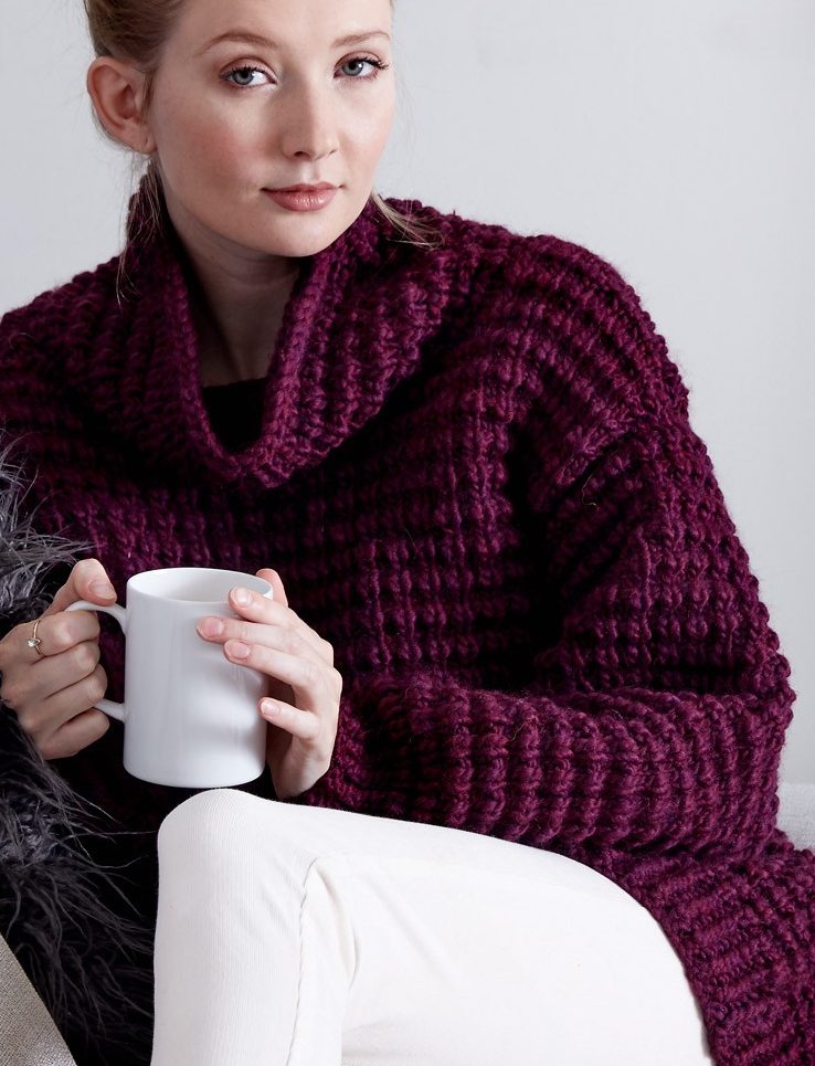Free Knitting Pattern for Easy 4 Row Repeat Pullover