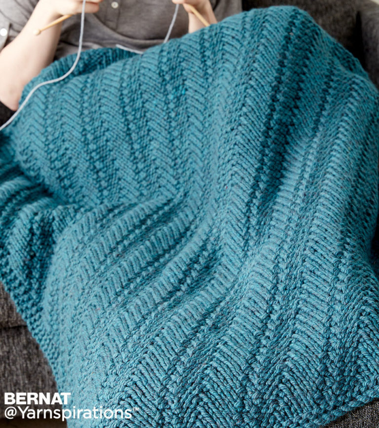 Free Knitting Pattern for Easy Reversible Lap Blanket