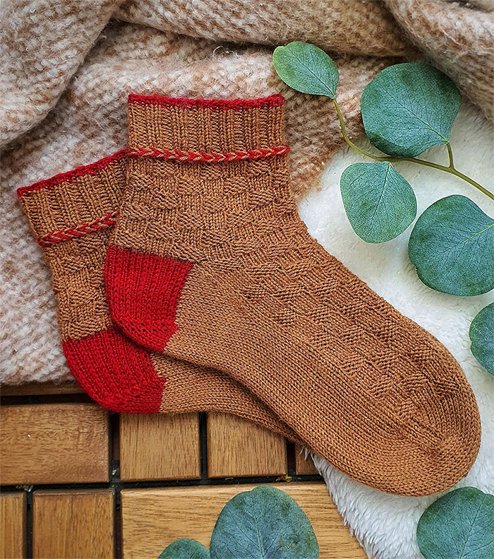Free Berry Basket Socks Ankle Socks Knitting Pattern