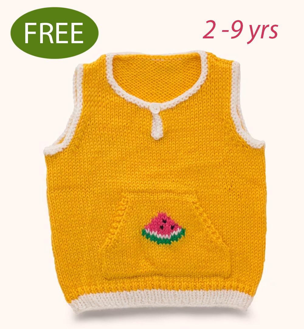 Free Berry Watermelon Child Vest Knitting Pattern