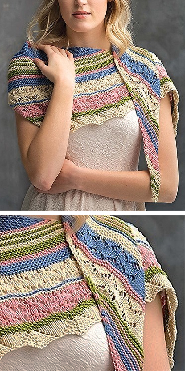 Knitting Pattern for Lace Stripe Shawl