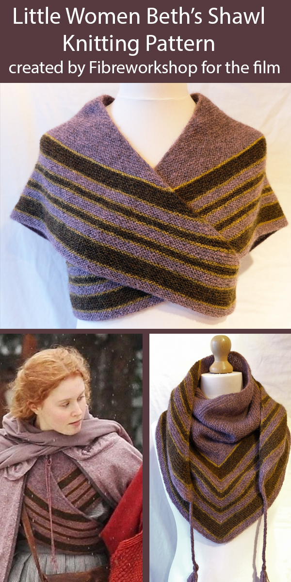 Knitting Pattern for Little Women - Beth's Shawl actual design from movie