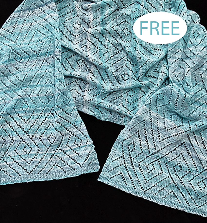 Free Between Two Rivers Wrap Knitting Pattern