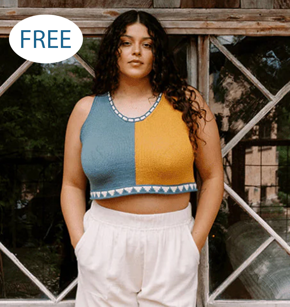 Bevelled Tank Half and Half Knitting Pattern Set