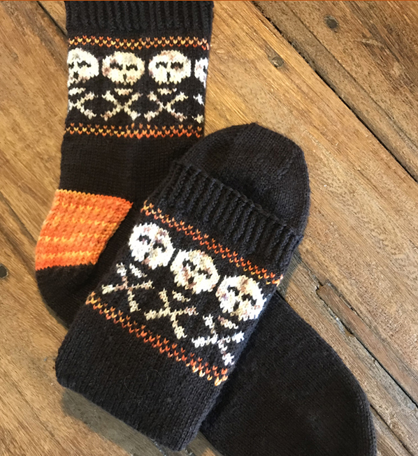 BEWARE Halloweeen Socks Knitting Pattern