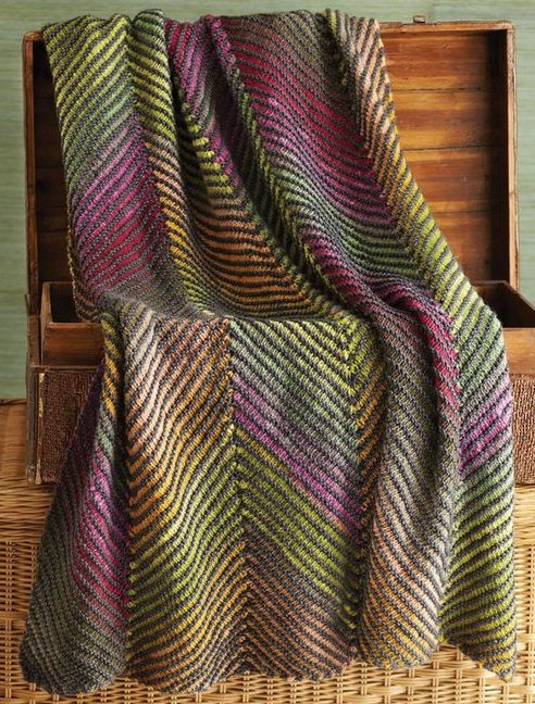 Knitting Pattern for Bias Stripe Afghan