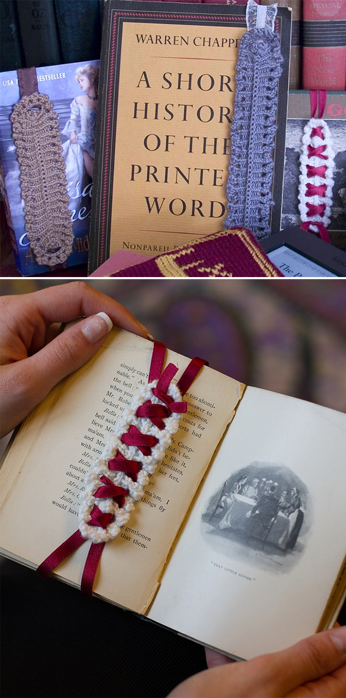 Free Knitting Pattern for Bibliort Bookmark Band