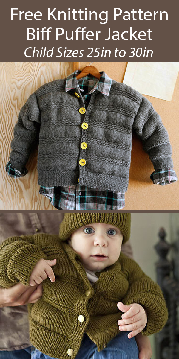 Free Child's Puffer Jacket Knitting Pattern Biff Puffer Jacket