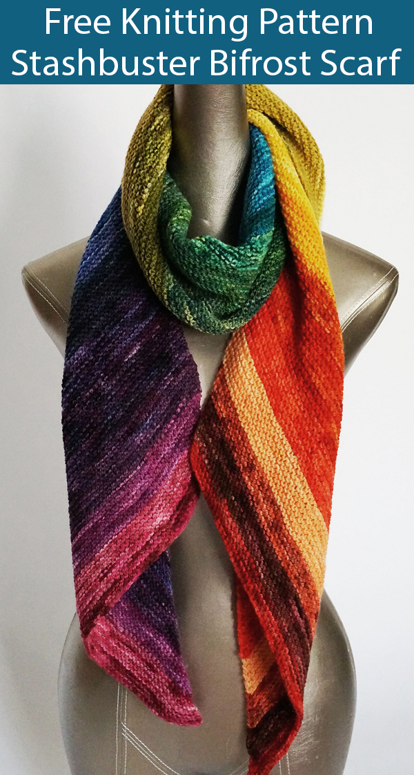 Free Knitting Pattern for Bifrost Scarf for Stashbusting