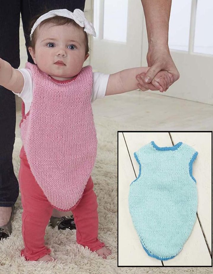Free Knitting Pattern for Big Baby Bib