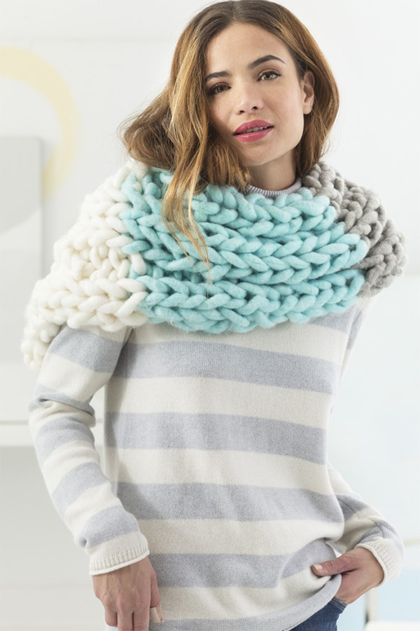 Free Knitting Pattern for Big Cozy Cowl
