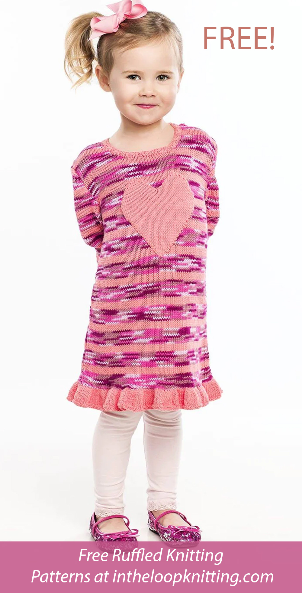 Free Child's Dress Knitting Pattern Big Heart Dress