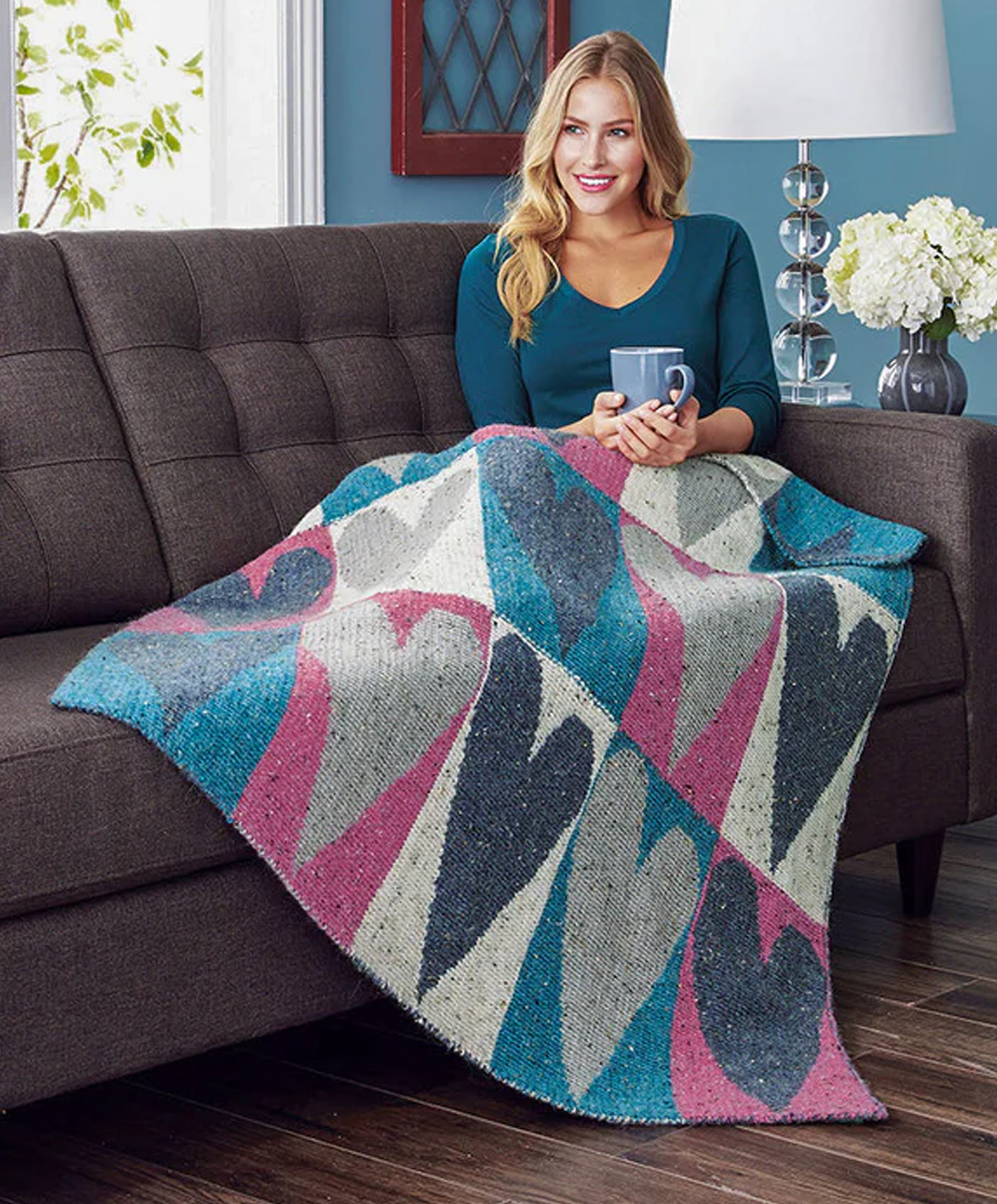 Big Hearted Blanket Knitting Patterns