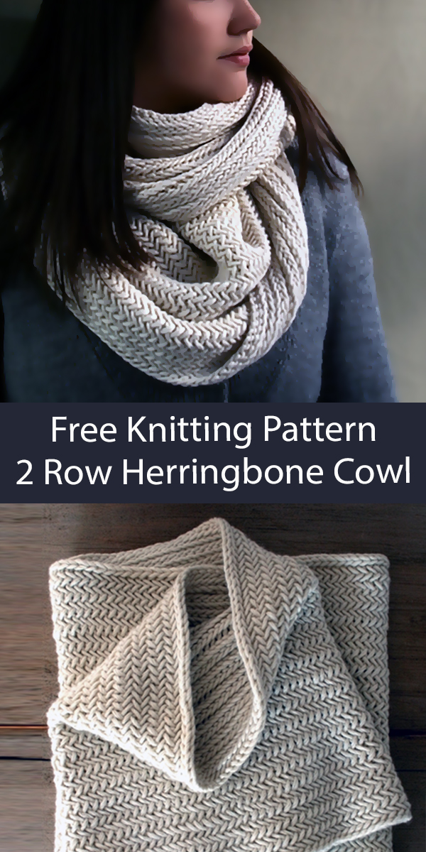 Free Cowl Knitting Pattern Big Herringbone Cowl 2 Row Repeat