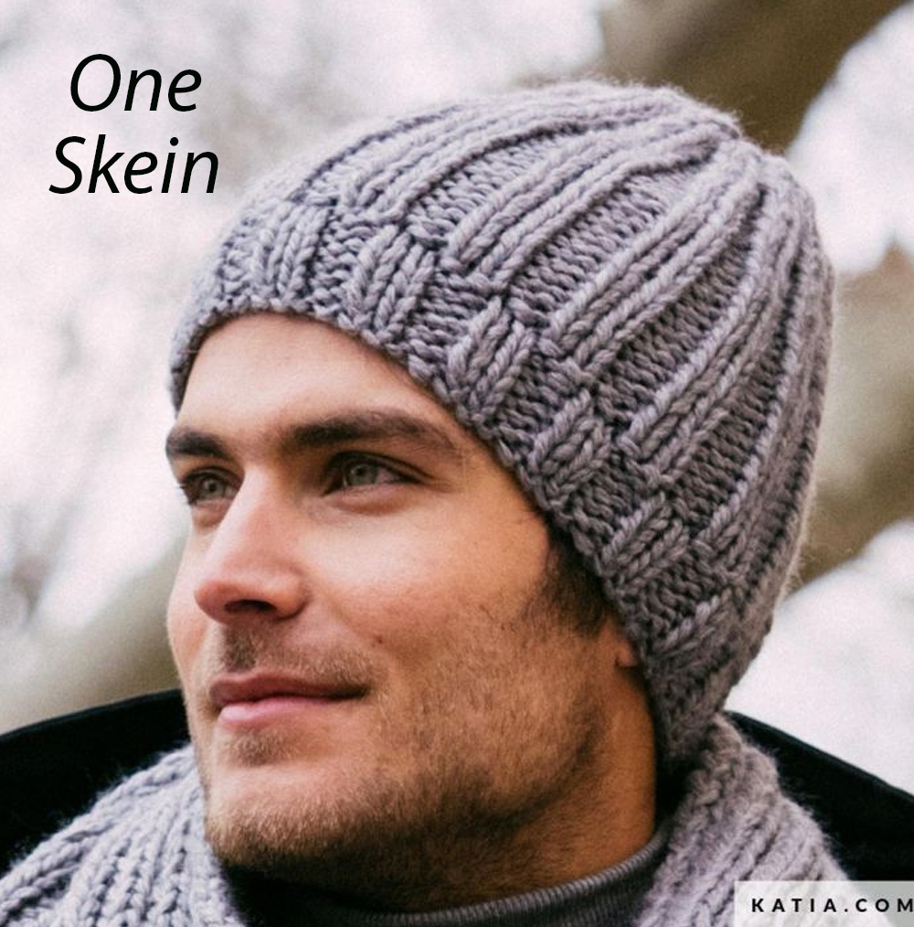 One Skein Big Merino Man's Hat Knitting Pattern 
