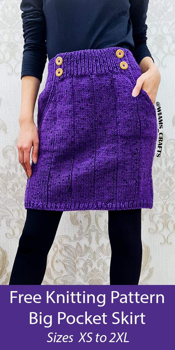 Big Pockets Skirt Free Knitting Pattern