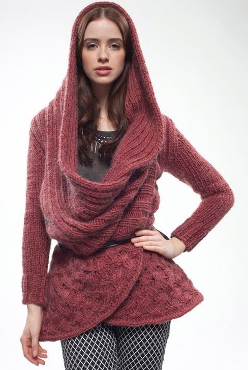 Knitting Pattern Big Red Wrap Cardigan from Rowan