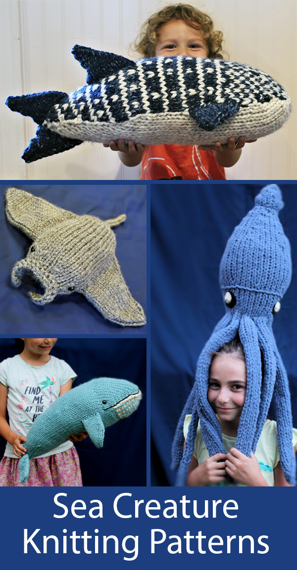 Knitting Pattern for Biggest Animals in the Ocean Toys