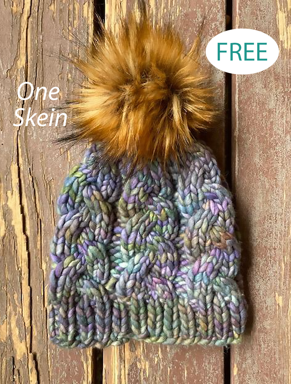 Free One Skein Biggie Braids Beanie Knitting Pattern