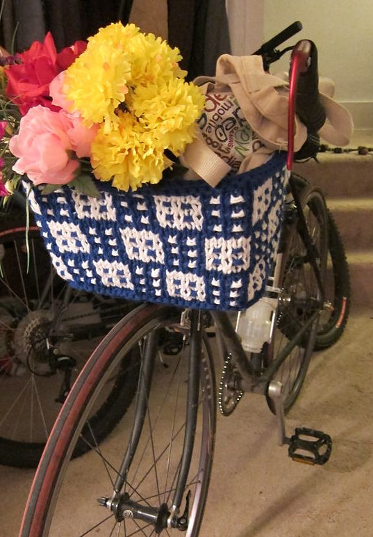 Free Knitting Pattern for Bike Basket