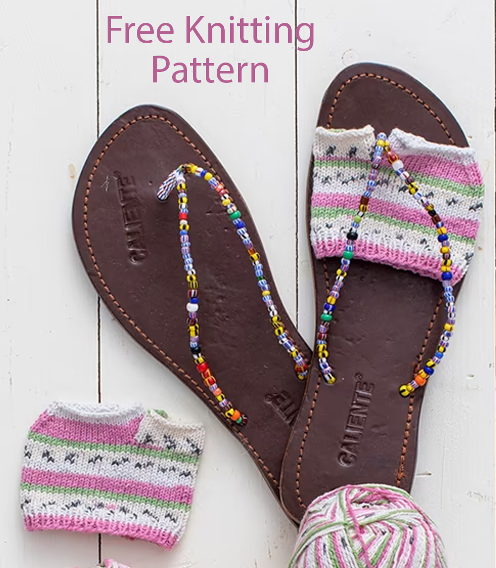 Free Knitting Pattern for Bikini Socks Sandals