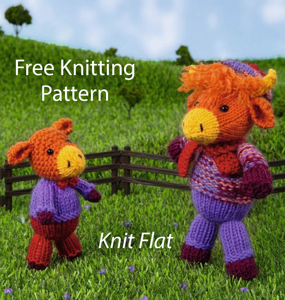 Free Billie and Bertie Highland Cows Family Knitting Pattern