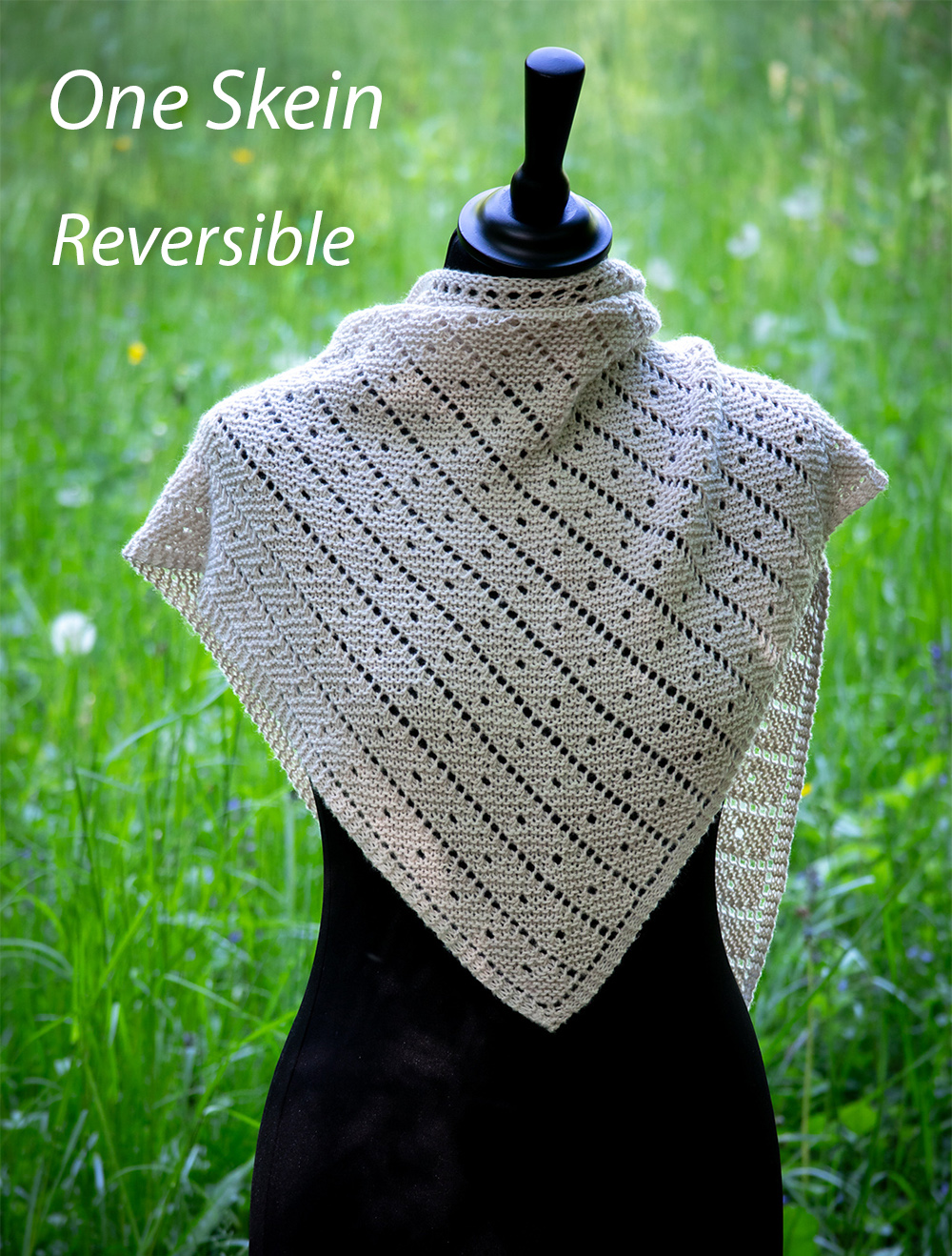 Free Bird Feeder Reversible Shawl Knitting Pattern