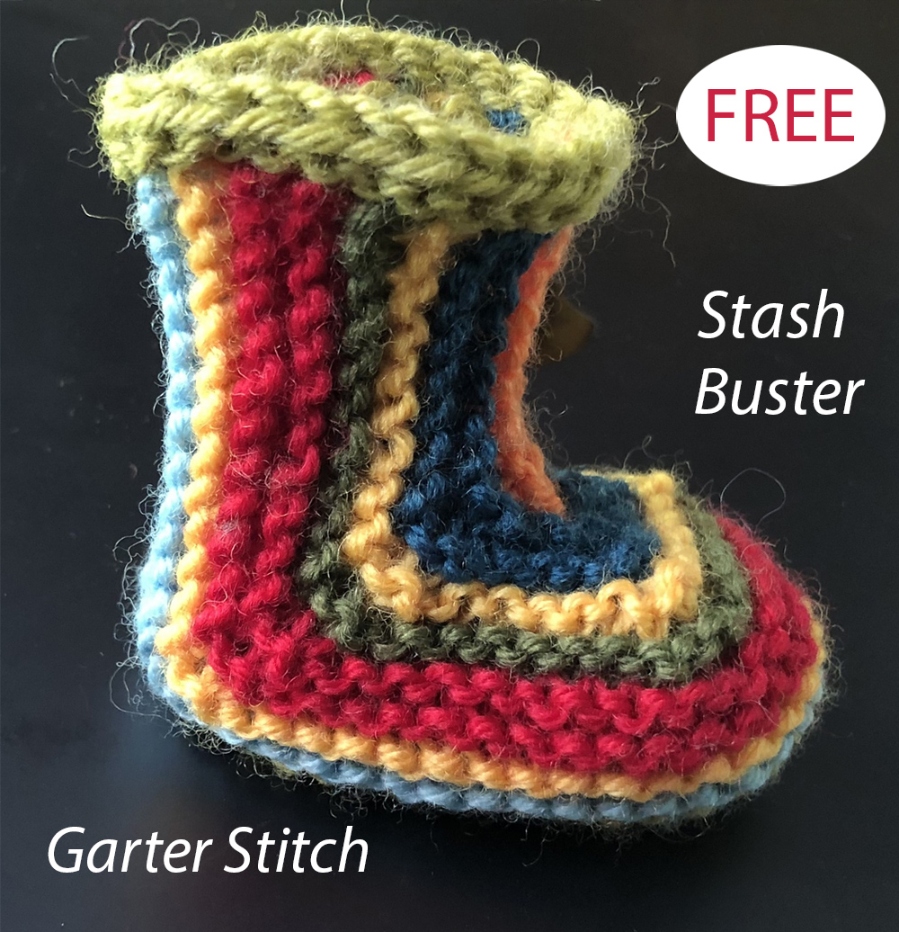 Bitsa Bootees De-Stash Fashion Knitting Pattern