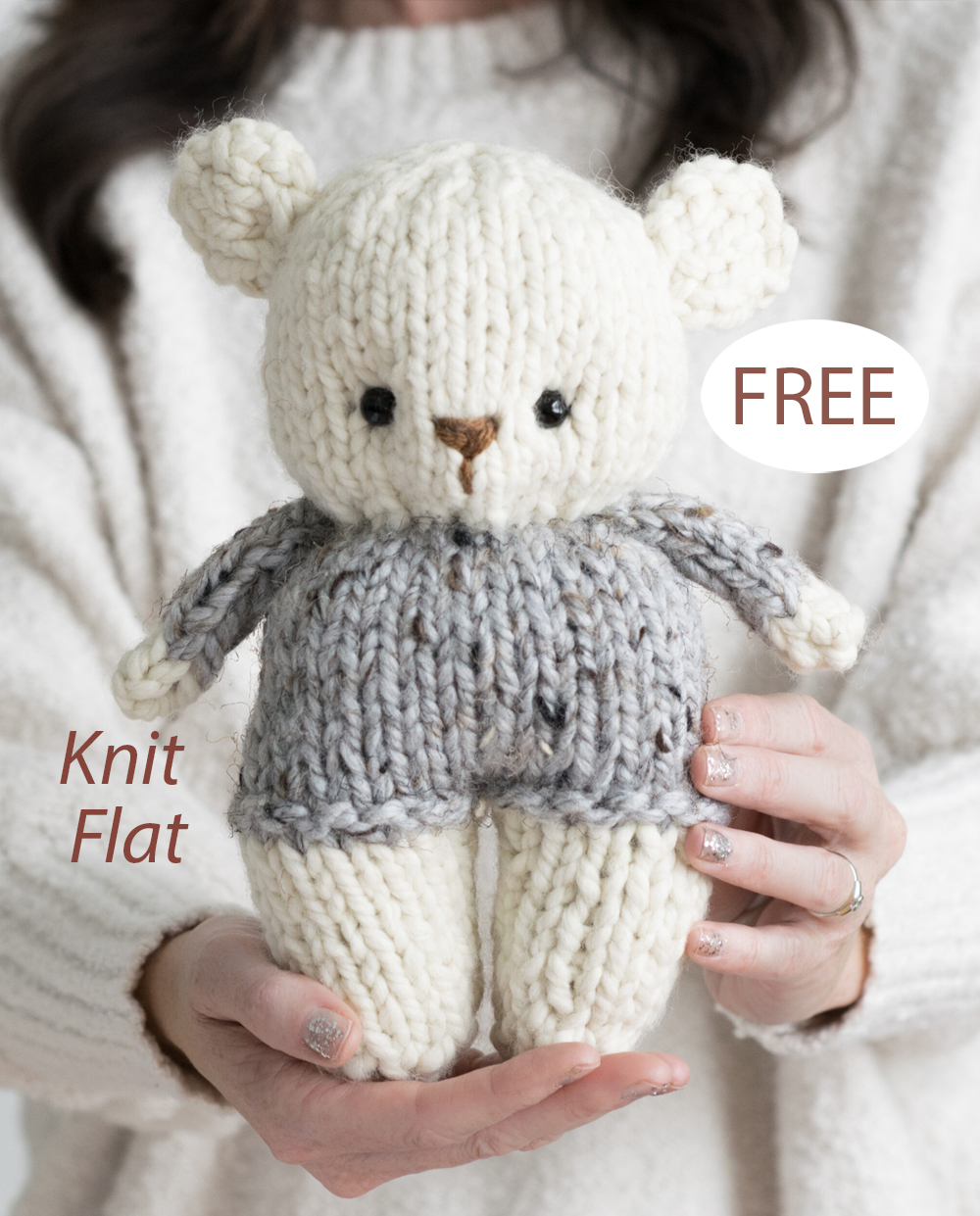 Free Polar Bear Knitting Pattern Bjorn The Bear Knit Flat