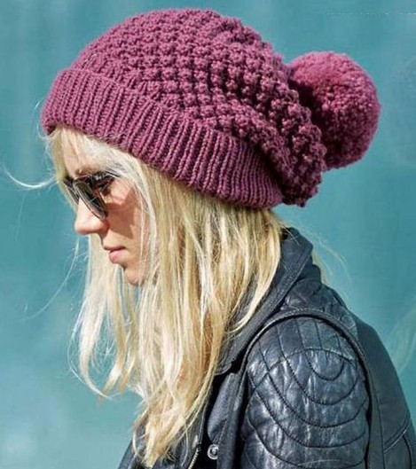 Pom pom hat on sale knitting pattern free