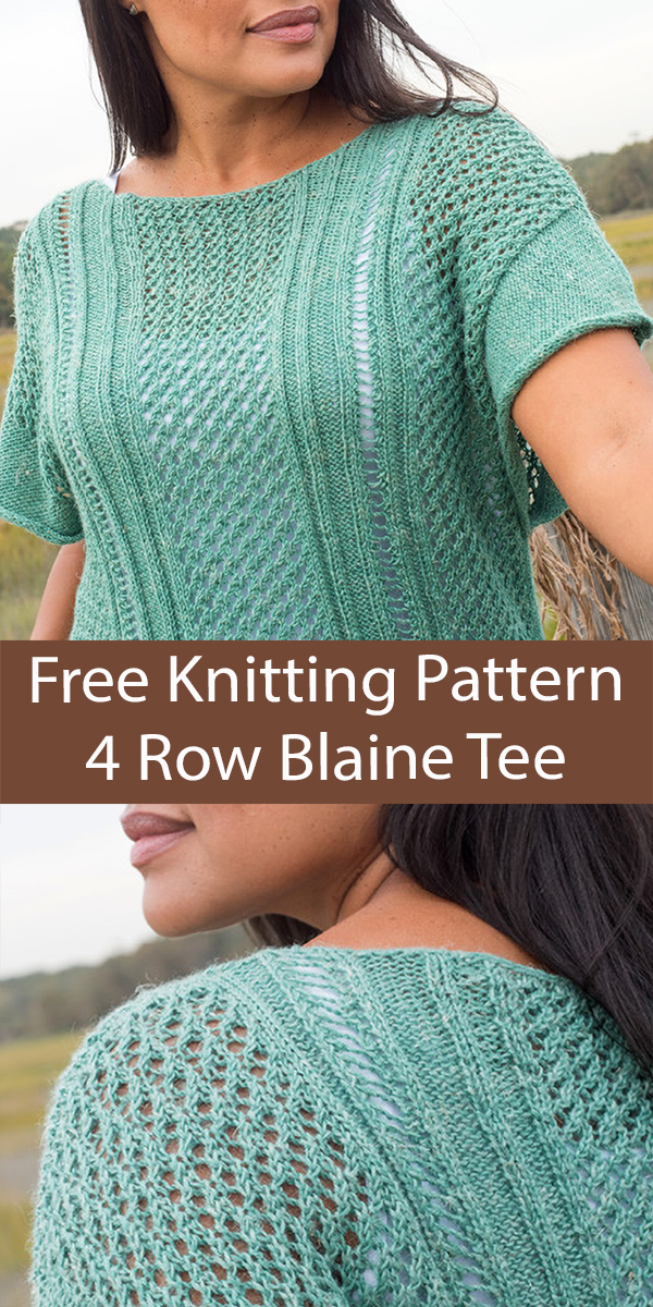 Free Tee Knitting Pattern Blaine Top