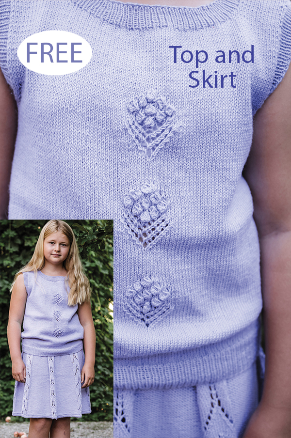 Cornflower Slipover and Skirt Knitting Pattern Set