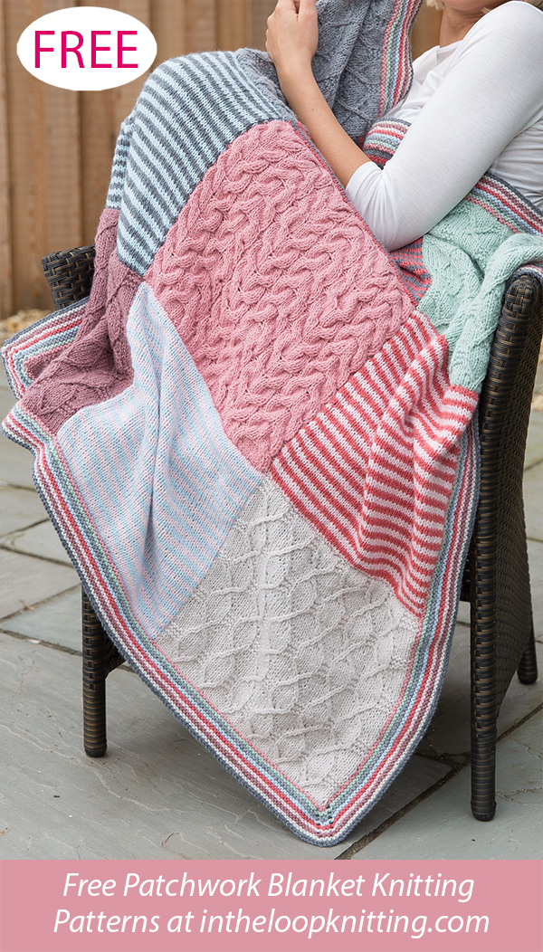 Stripes and Cables Blanket Free Knitting Pattern