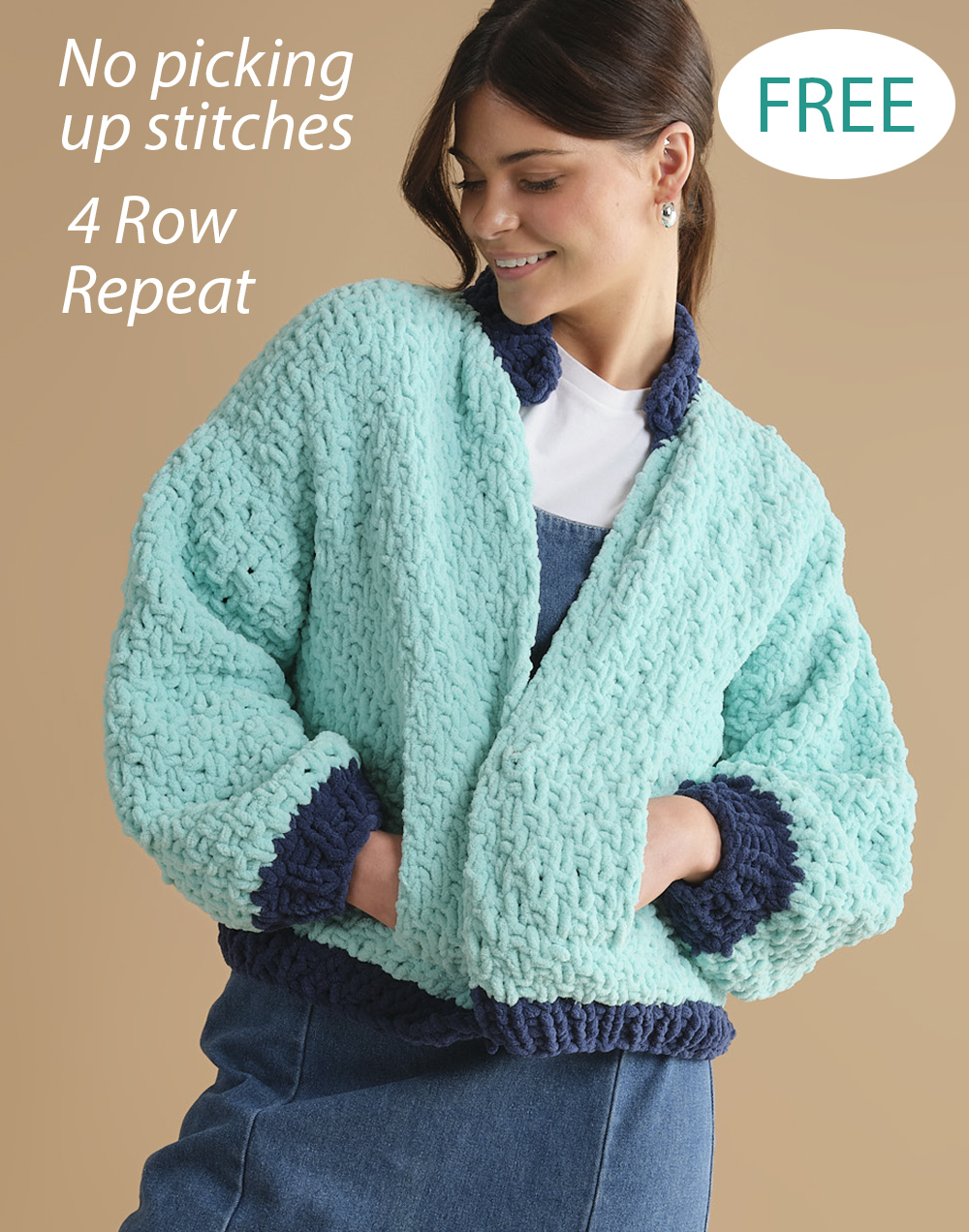 Blankie Bomber Jacket Collared Cardigan  Knitting Pattern