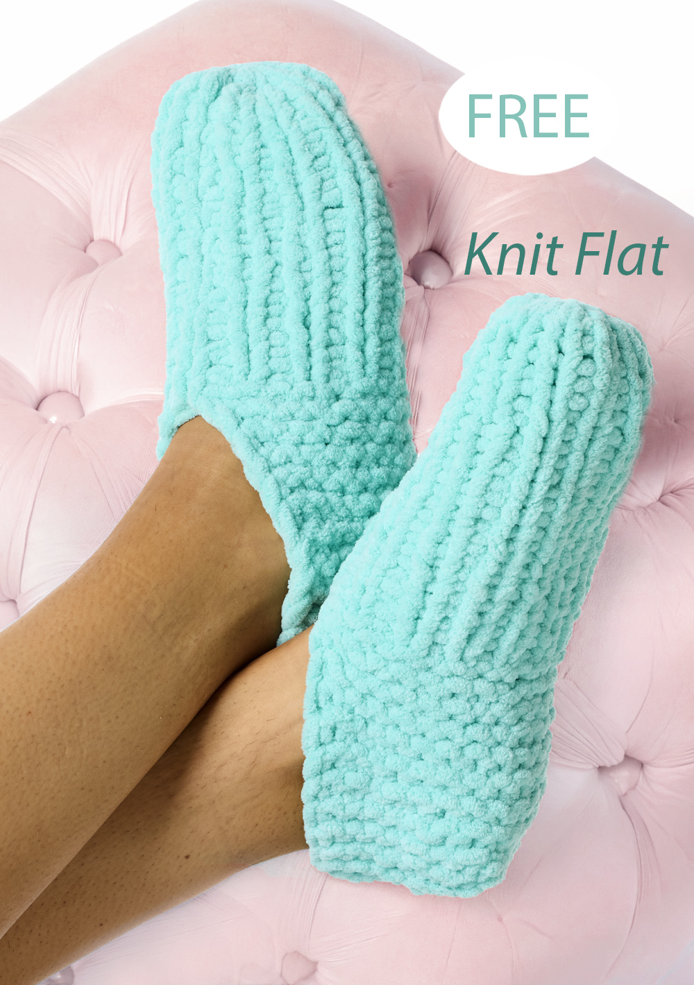 Free Flat Knit Blankie Slippers Knitting Pattern