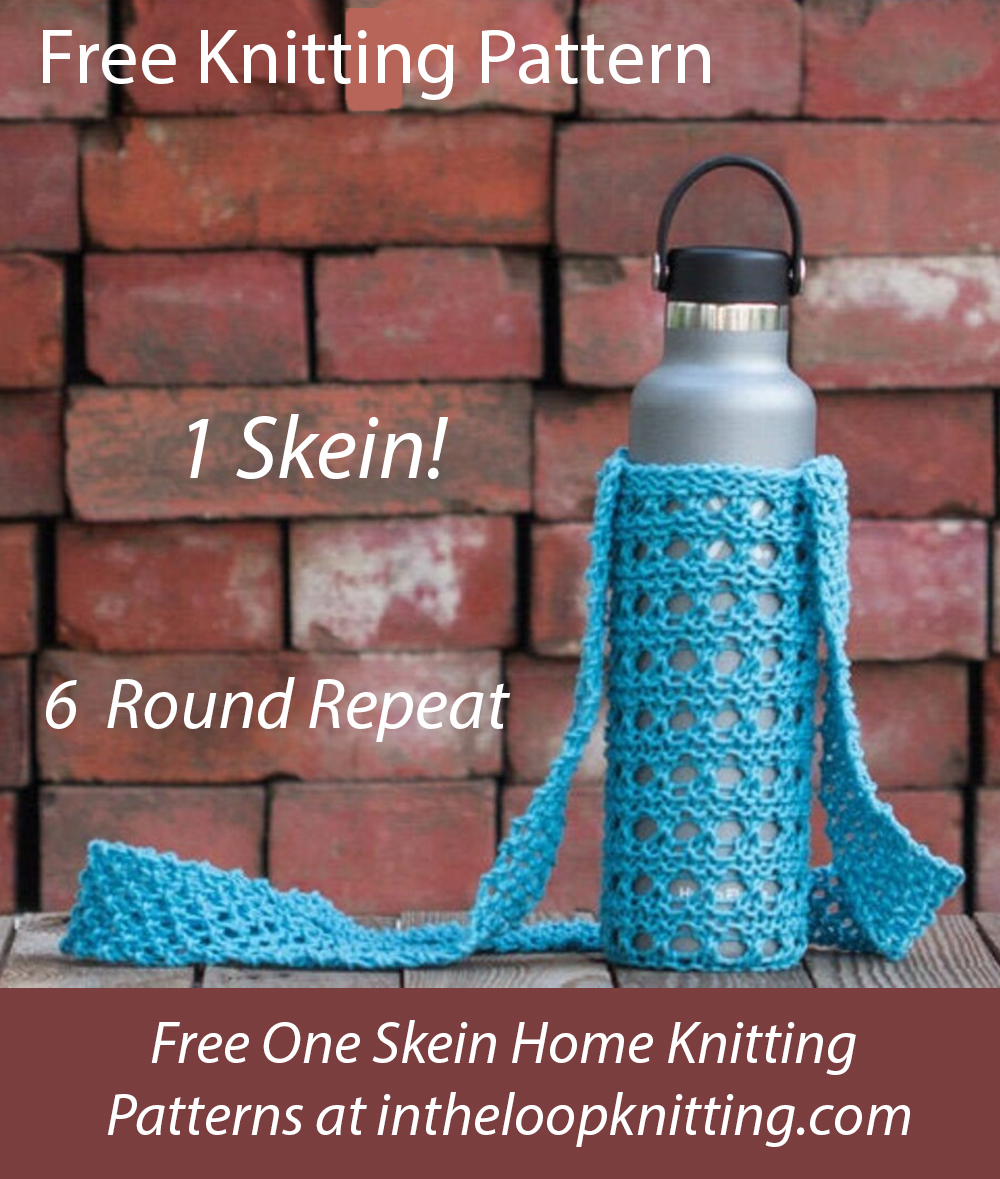 Free One Skein Blissful Water Bottle Sling Knitting Pattern