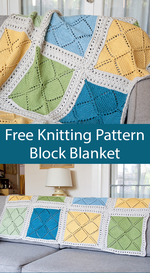 Free Knitting Pattern for Block Blanket