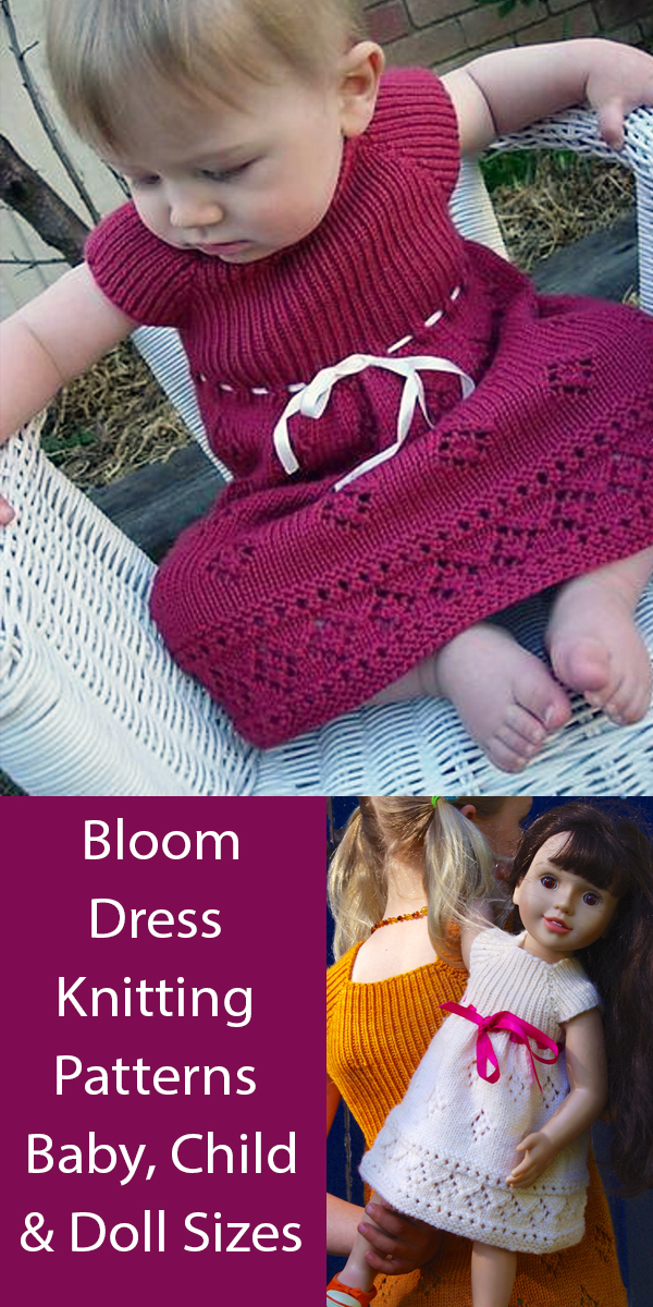 Bloom Child and Doll Dress Knitting Patterns