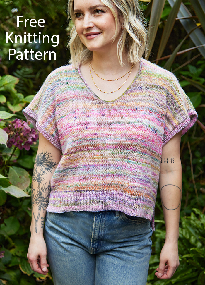 Free Top Knitting Pattern Blooming Breeze Tee