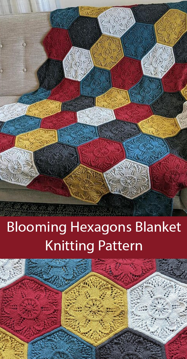 Blooming Hexagons Blanket Knitting Pattern
