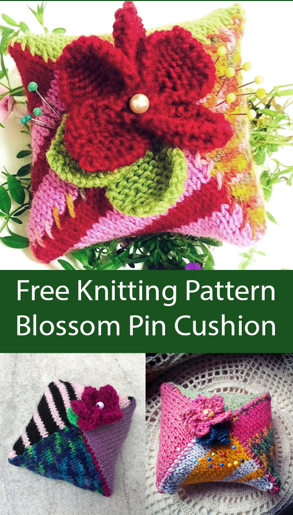 Blossom Pin Cushion Free Knitting Pattern