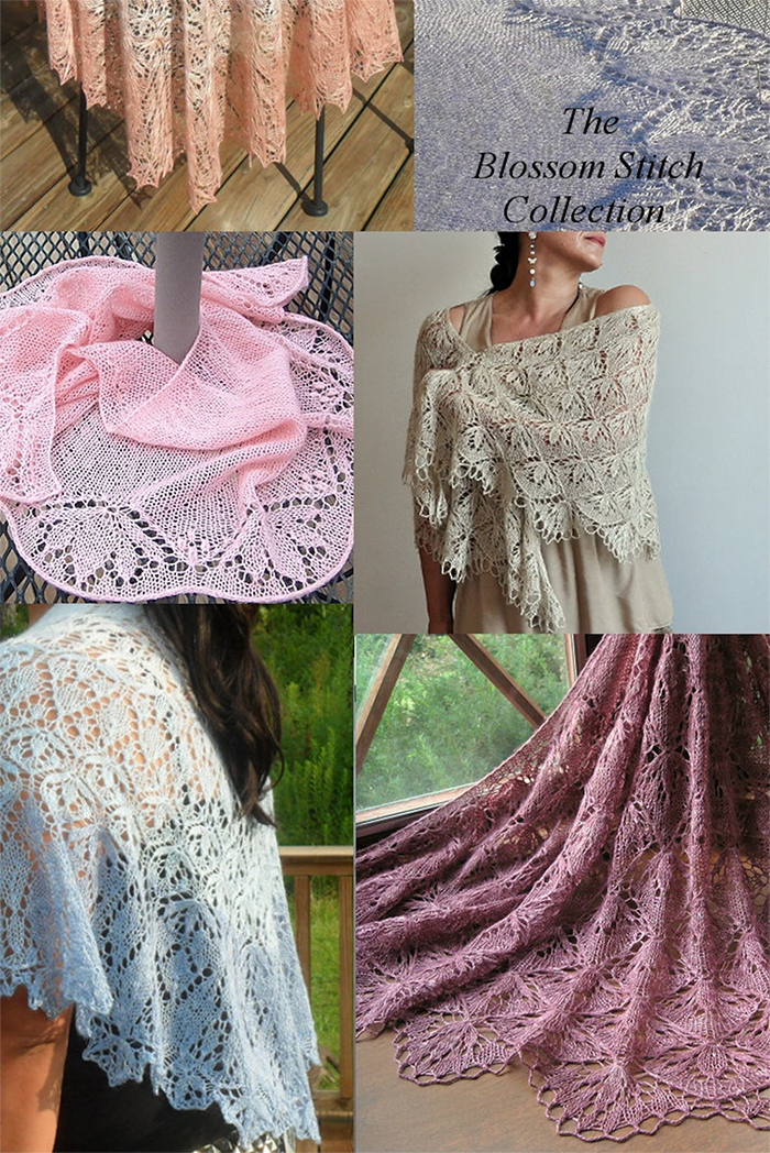 Knitting Pattern for  Blossom Stitch Collection  Shawl