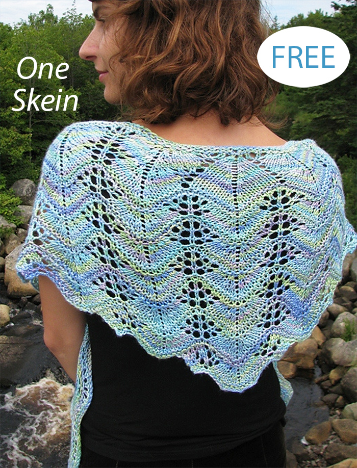 Free One Skein Blossoms by the Brook Shawl Knitting Pattern