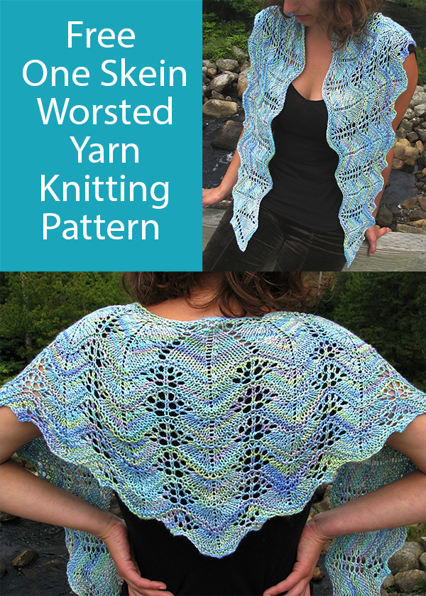 Free One Skein Blossoms by the Brook Shawl Knitting Pattern