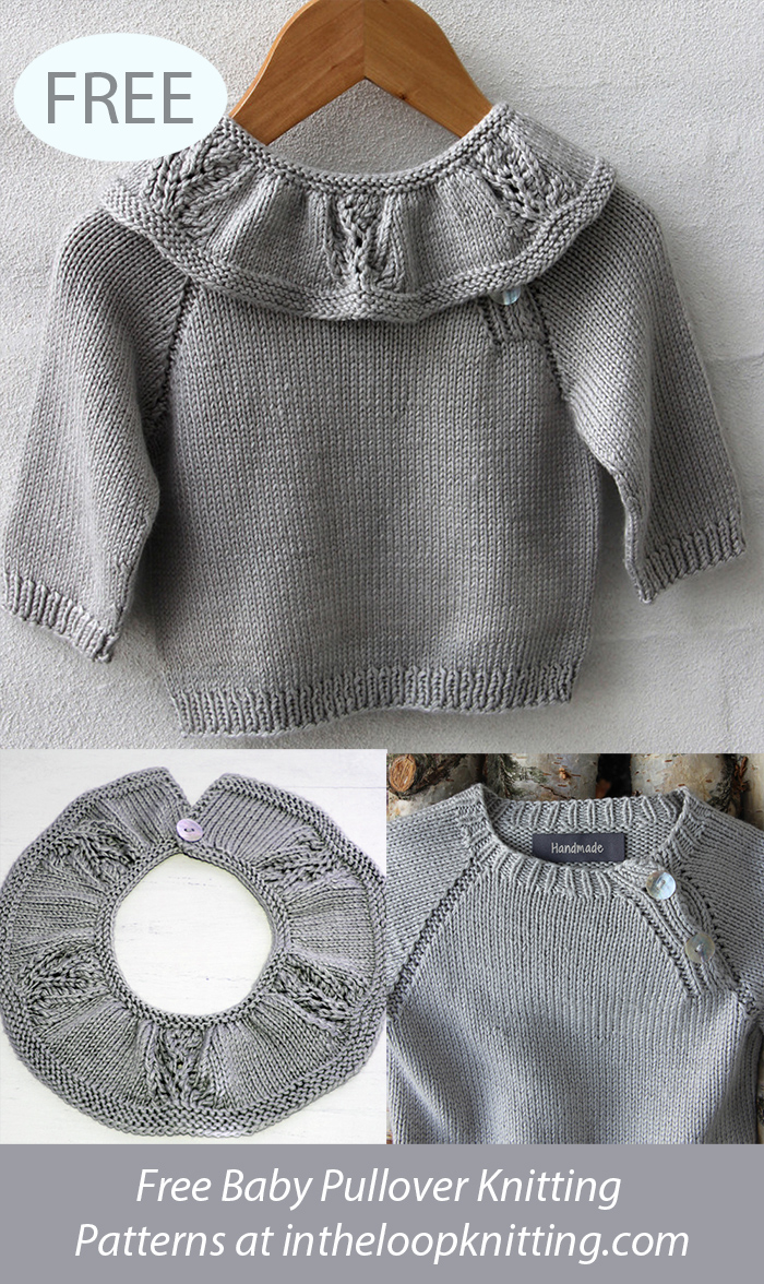 Free Baby Sweater with Separate Collar Knitting Pattern