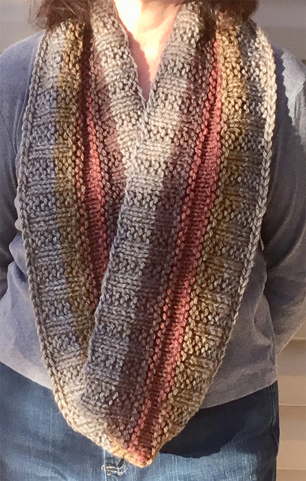 Free Knitting Pattern for Easy Blowing Wind Infinity Cowl