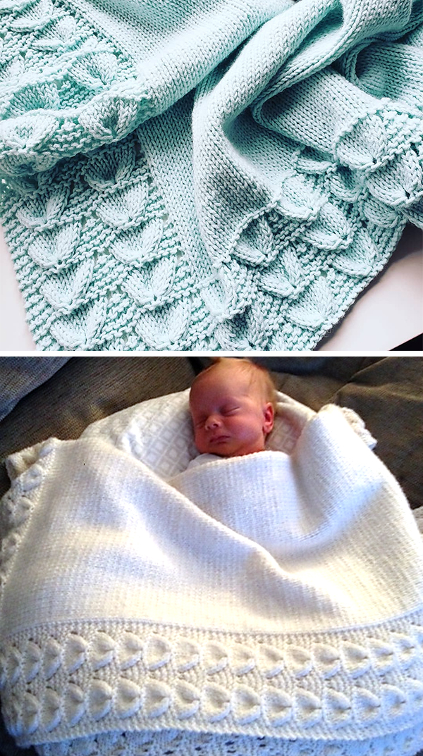 Free Knitting Pattern for Blue Bell Baby Blanket