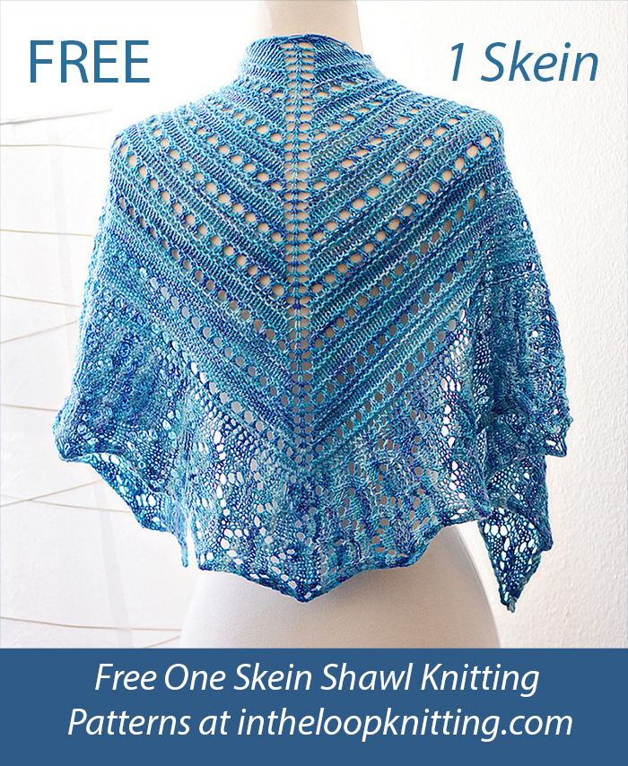 Free Blue Iris One Skein Shawl Knitting Pattern