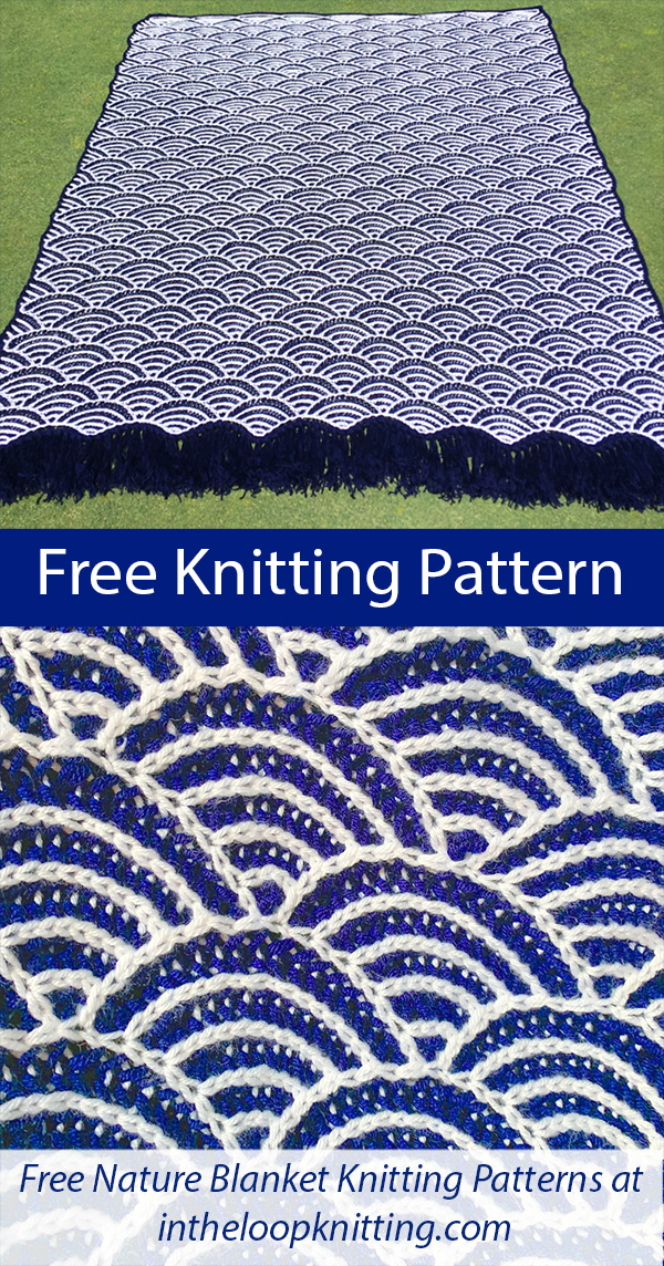 Free Blanket Knitting Pattern Blue Sea Blanket